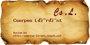Cserpes Lóránt névjegykártya